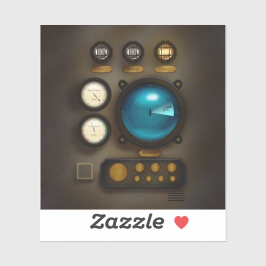Antiek Ship Control Panel Retro Steampunk Grunge Sticker (Vel)
