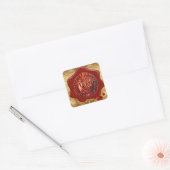 ANTIEK SHIP RED WAX SEAL PARCHCHMENT VIERKANTE STICKER (Envelop)