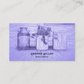  Antiek Shop Paarse Schets Kunst Rustieke Jugs Visitekaartje (Voorkant)