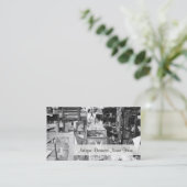 Antiek Shop Zwart-wit Visitekaartjes (Staand voorkant)