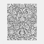 Antiek sierbloem, grijs fleece deken (Voorkant)