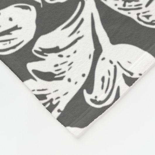 Antiek sierbloem, grijs fleece deken (Hoek)