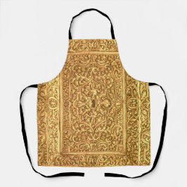 Antiek Sierlijk Gouden Bloempatroon Schort