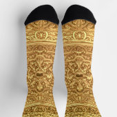 Antiek Sierlijk Gouden Bloempatroon Sokken (Top)