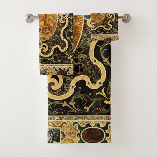Antiek sierlijke Italiaans edelsteenpatroon Bad Handdoek (Insitu)