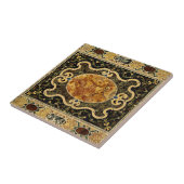 Antiek sierlijke Italiaans edelsteenpatroon Tegeltje (Zijkant)