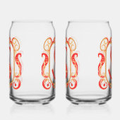 Antiek siermonogram - Capital S Blikvorm Glas (Rechts)