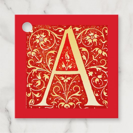 Antiek siermonogram - hoofdletter A Bedankjes Labels (Voorkant)