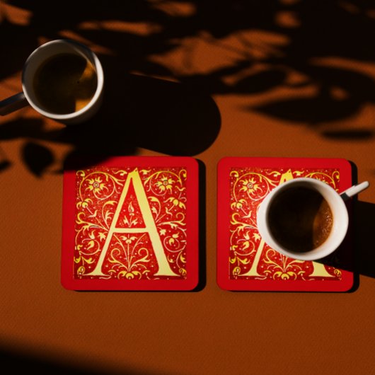 Antiek siermonogram - hoofdletter A Kartonnen Onderzetters