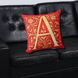 Antiek siermonogram - hoofdletter A Kussen