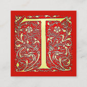 Antiek siermonogram - kapitaal T Vierkante Visitekaartje (Voorkant)
