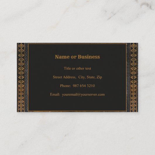 Antiek sierstijl met je Initiaal(s) Visitekaartje (Achterkant)