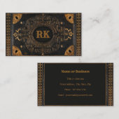 Antiek sierstijl met je Initiaal(s) Visitekaartje (Voorkant / Achterkant)