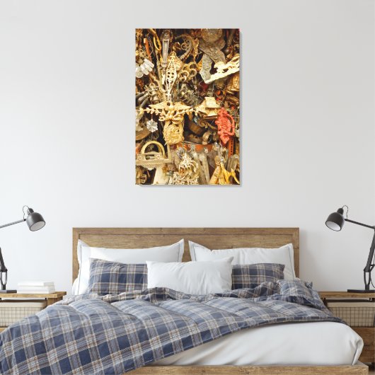 Antiek siervoorwerpen canvas afdruk (Insitu (Slaapkamer))