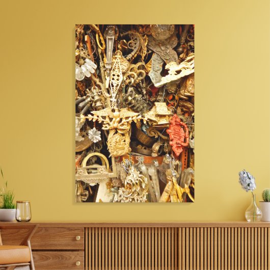 Antiek siervoorwerpen canvas afdruk (Insitu (Woonkamer))