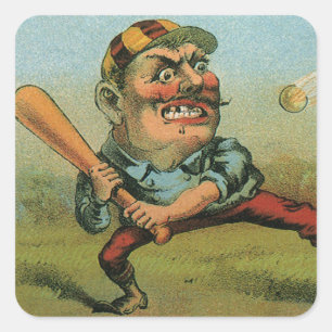 Antiek Sigarettenlabel, Sport Honkbal Tansill Punc Vierkante Sticker