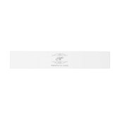 Antiek Silver Flourish Monogram Belly Band Uitnodigingen Wikkel (Vlak)