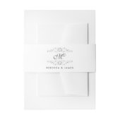 Antiek Silver Flourish Monogram Belly Band Uitnodigingen Wikkel (Voorkant Voorbeeld)