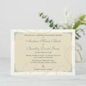 Antiek Silver Gold Celtic Knot Wedding Uitnodiging (Staand voorkant)