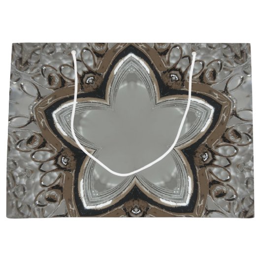 Antiek Silver Grey Kerstster Chic Cooktas Large Cadeautasje (Voorkant)