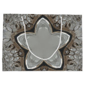 Antiek Silver Grey Kerstster Chic Cooktas Large Cadeautasje (Achterkant)