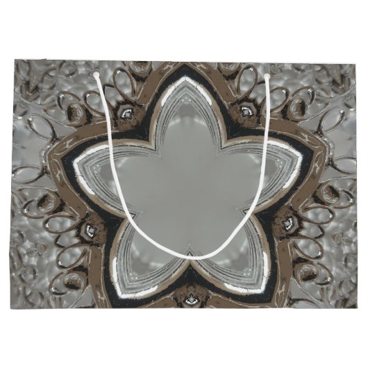 Antiek Silver Grey Kerstster Chic Cooktas Large Cadeautasje (Achterkant)