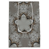 Antiek Silver Grey Kerstster Chic Cooktas Medium Cadeauzakje (Achterkant)