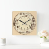 Antiek Silverware Vierkante Klok (Huis)