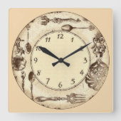 Antiek  Silverware Vierkante Klok (Voorkant)