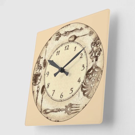 Antiek  Silverware Vierkante Klok (Hoek)