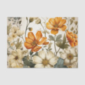 Antiek Sinaasappel en Magnolia Flowers Decoupage Tissuepapier (Voorkant)