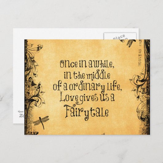  Antiek Sinaasappel met Love Quote Briefkaart (Voorkant / Achterkant)