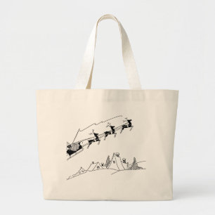 Antiek Sinterklaas, Sleigh en Rendier Totebag Grote Tote Bag