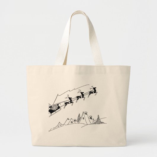 Antiek Sinterklaas, Sleigh en Rendier Totebag Grote Tote Bag (Voorkant)