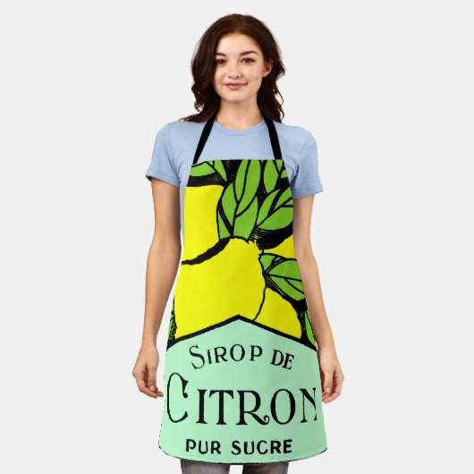 Antiek Sirop de Citron Lemons Adverteren Poster Schort (Gedragen)