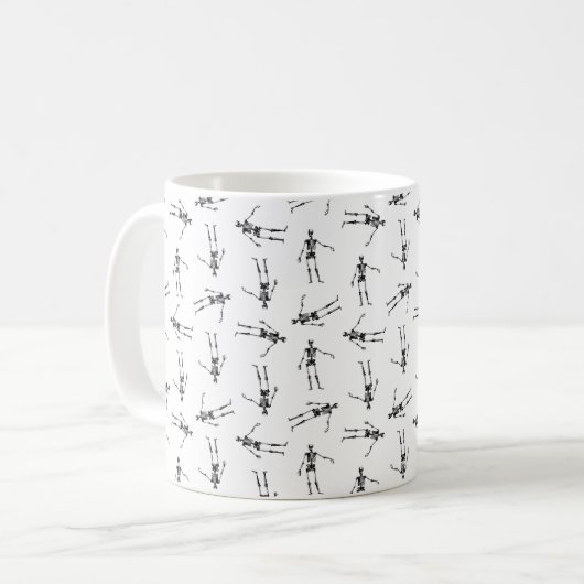 Antiek Skelet Art CUSTOM-ACHTERGRONDKLEUR Koffiemok (Voorkant links)