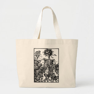 Antiek Skelet en Rozen Totebag Grote Tote Bag