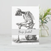 Antiek Skeleton Anatomie: Gotische Halloween Medic Kaart (Staand voorkant)