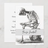 Antiek Skeleton Anatomie: Gotische Halloween Medic Kaart (Voorkant / Achterkant)