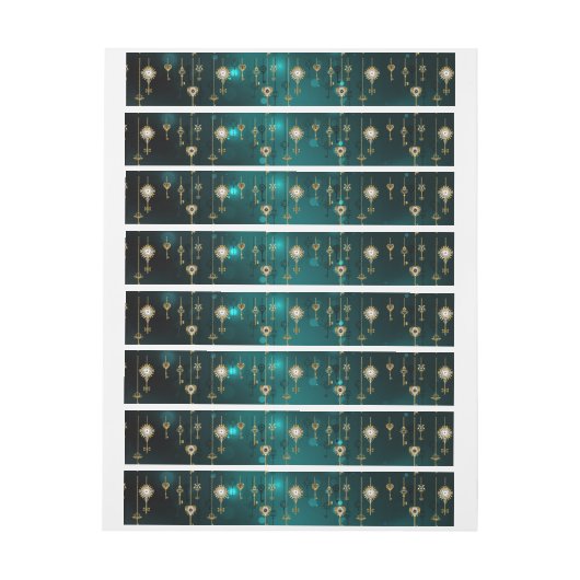 Antiek Skeleton Keys op groene achtergrond (Vel)