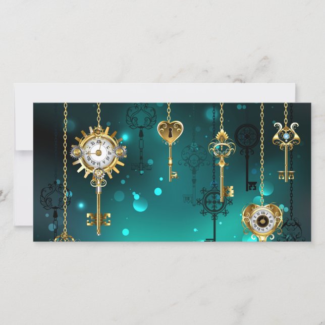 Antiek Skeleton Keys op groene achtergrond (Voorkant)