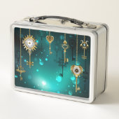 Antiek Skeleton Keys op groene achtergrond (Achterkant)