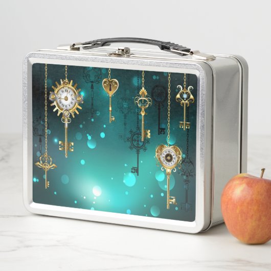 Antiek Skeleton Keys op groene achtergrond (In situ)