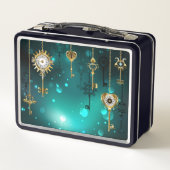 Antiek Skeleton Keys op groene achtergrond (Achterkant)