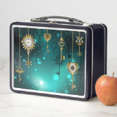 Antiek Skeleton Keys op groene achtergrond (In situ)