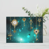 Antiek Skeleton Keys op groene achtergrond Aankondiging (Staand voorkant)