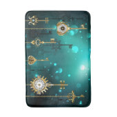 Antiek Skeleton Keys op groene achtergrond Badmat (Voorkant Verticaal)