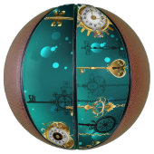 Antiek Skeleton Keys op groene achtergrond Basketbal (Verticaal)