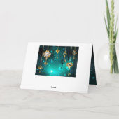 Antiek Skeleton Keys op groene achtergrond Bedankkaart (Achterkant)