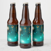 Antiek Skeleton Keys op groene achtergrond Bier Etiket (Flessen)